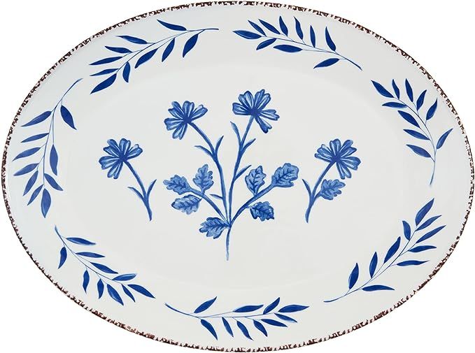 Mud Pie Blue Floral Platter; 12 3/4" x 17" | Amazon (US)
