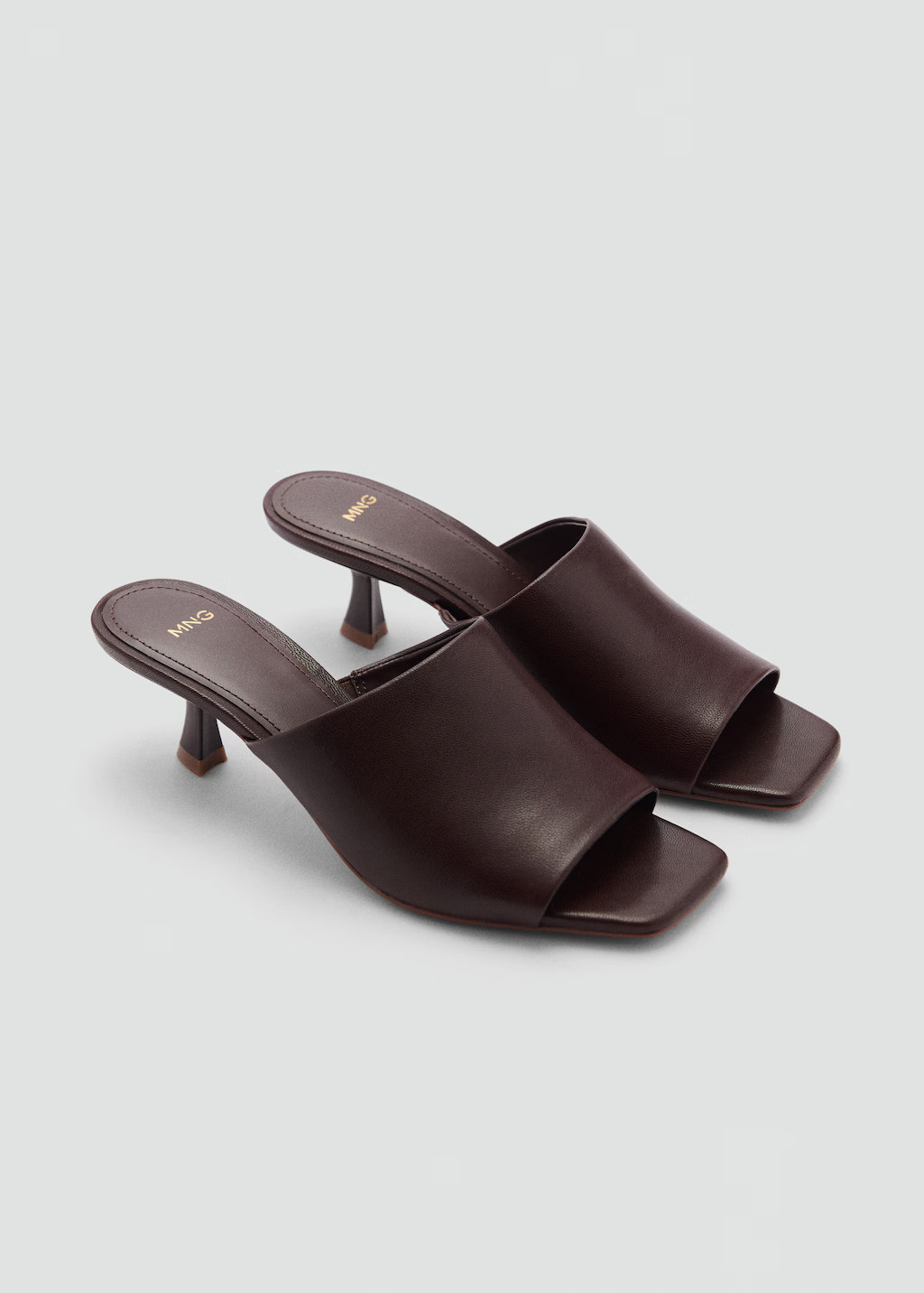 Kitten-heel leather sandal | MANGO (UK)