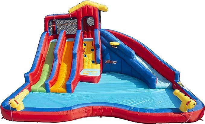BANZAI Hydro Blast Water Park, Length: 16 ft, Width: 16 ft, Height: 10 ft, Inflatable Outdoor Bac... | Amazon (US)