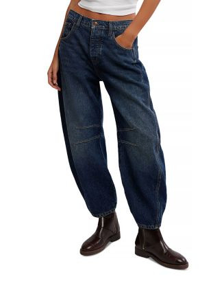 We The Free Good Luck Mid Rise Barrel Jeans in Deep End | Bloomingdale's (US)
