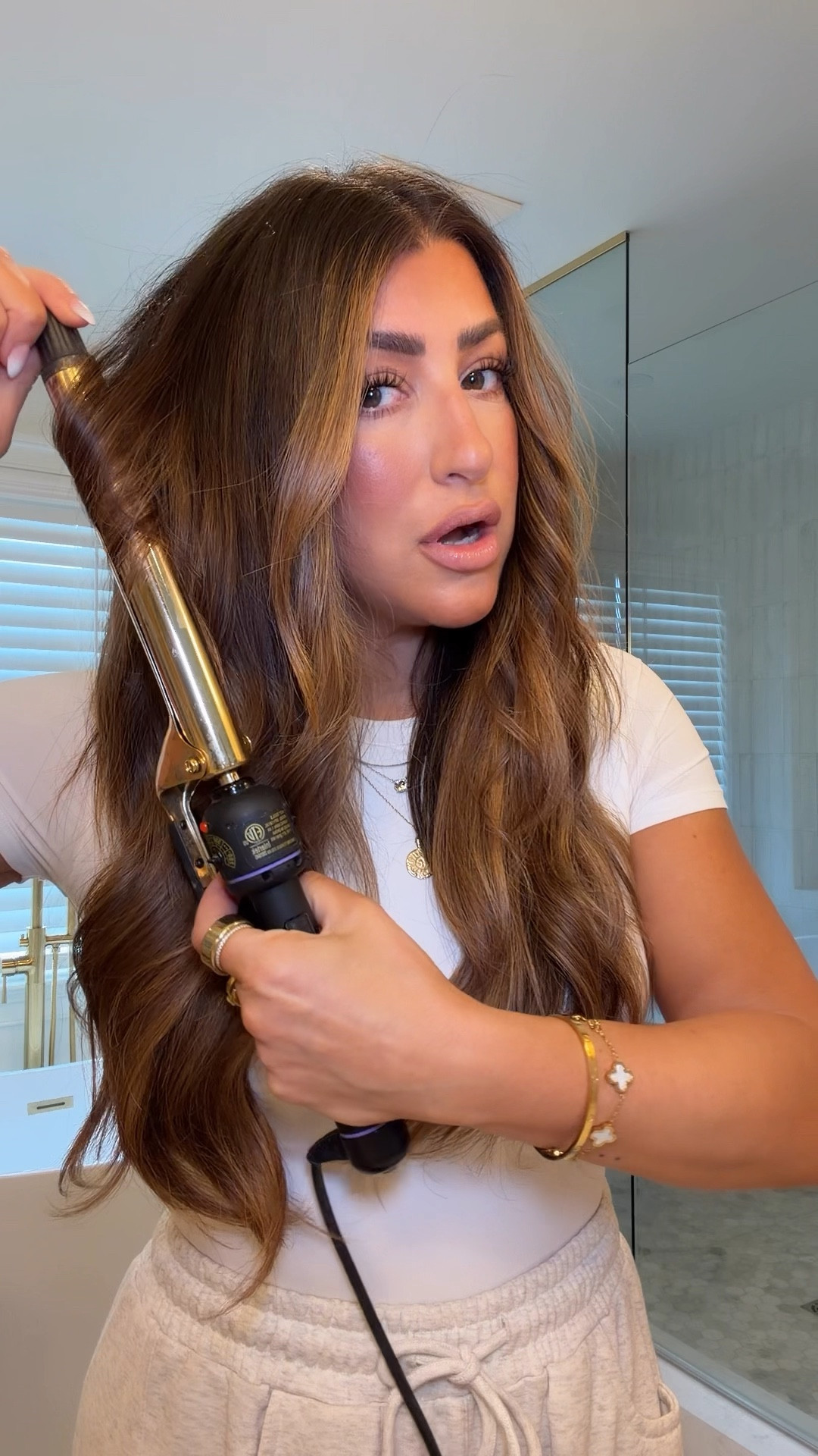 Curling iron on sale! Amazon big spring sale. Beach waves. Mom style, casual outfit, barrel sweatpants. 

@amazon #ad #founditonamazon 

#LTKootd #LTKmomlife #LTKBeauty