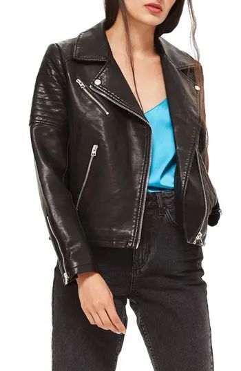 Women's Topshop Blossom Faux Leather Biker Jacket | Nordstrom