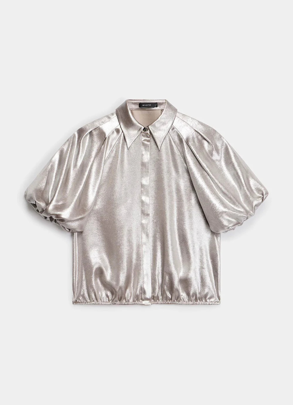 Metallic Puff Sleeve Shirt | Mint Velvet