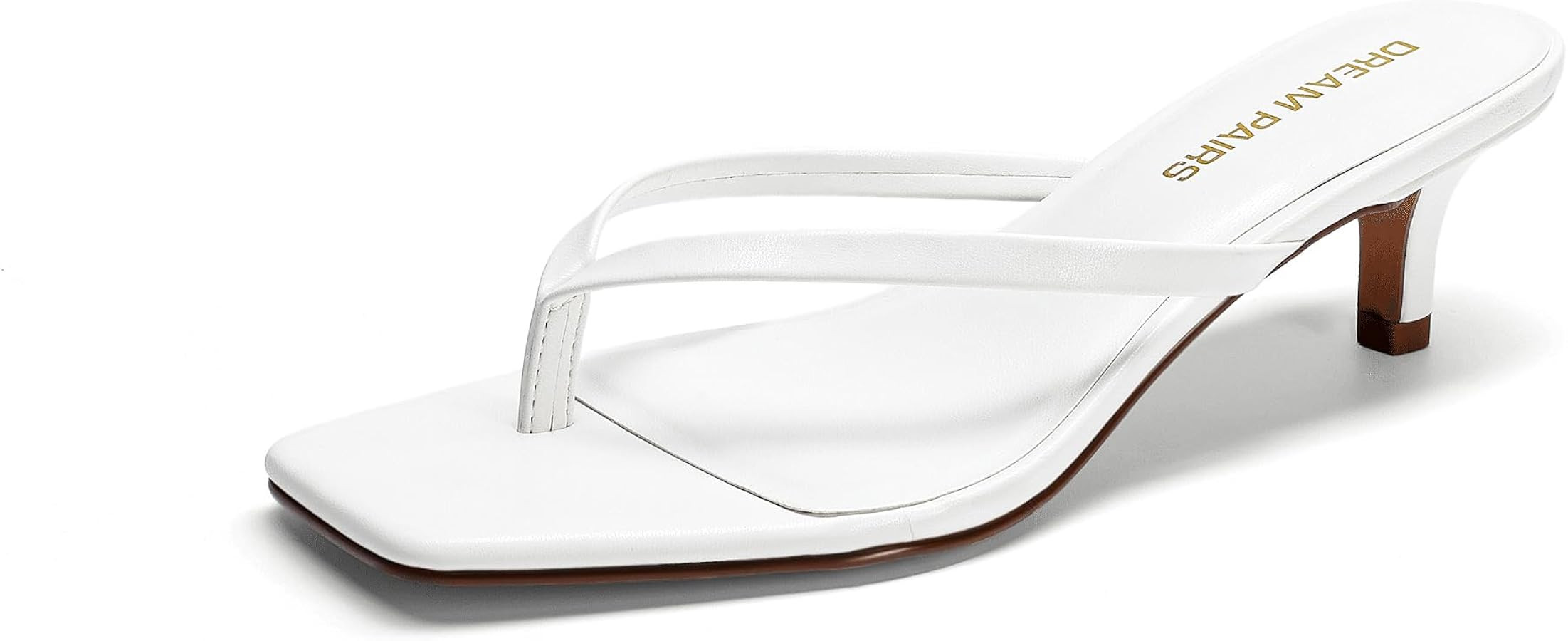 DREAM PAIRS Kitten Heels for Women Flip Flop Low Heels Square Open Toe Sandals Thong 1.96 Inch He... | Amazon (US)