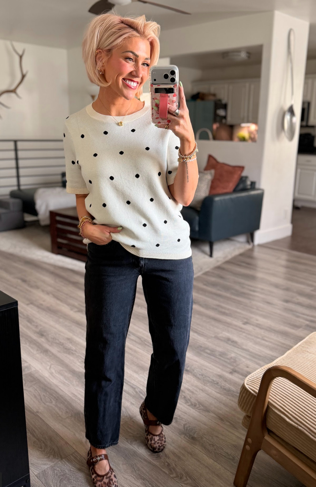 Loving this chic, comfy and stylish outfit for spring! Perfect for a day out. Sweater: Medium // Jeans: 28 // Shoes: TTS 

 #LTKootd #LTKOver40 #LTKSaleAlert