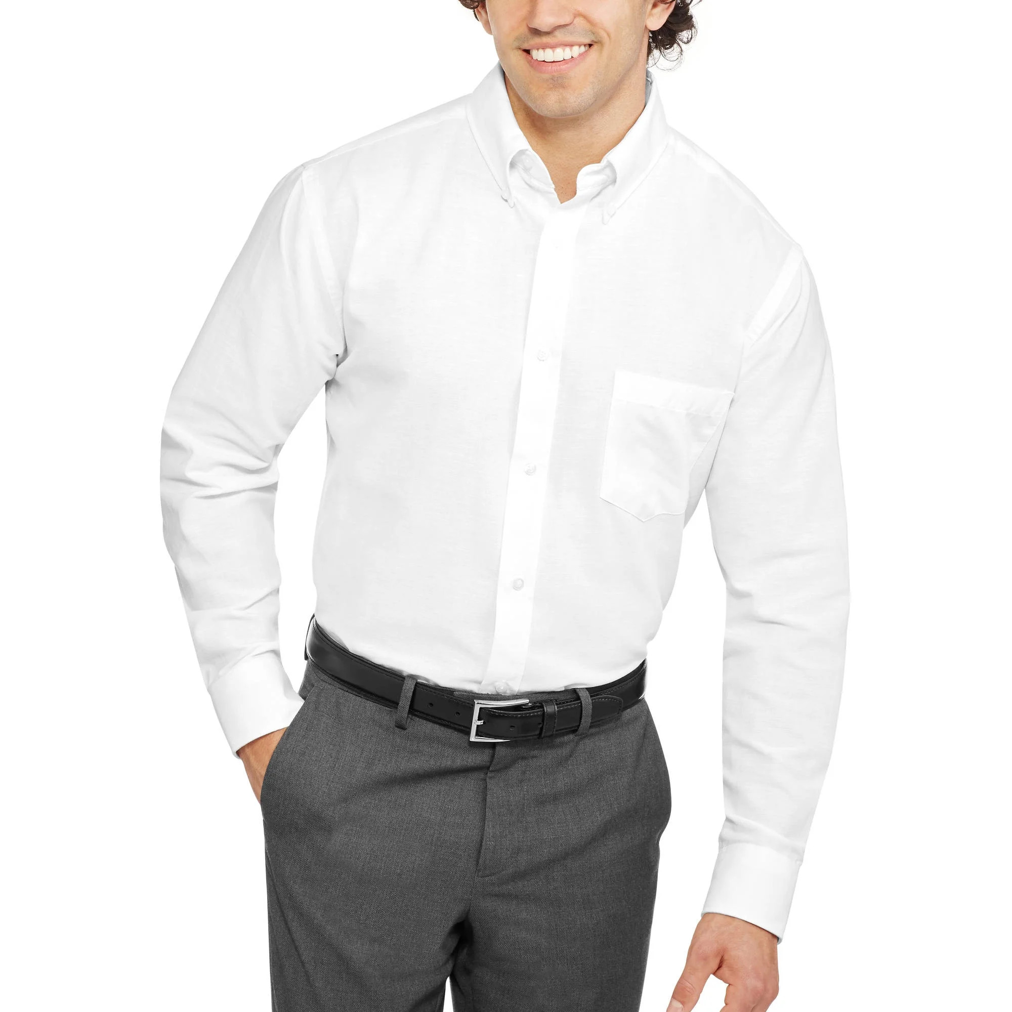 George Men's and Big Men's Long Sleeve Oxford Shirt, Up to 3XL | Walmart (US)