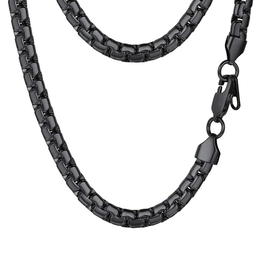PROSTEEL Stylish Stainless Steel Flat Link Chain Necklace for Men, Silver/Gold/Black Tone, Hypoal... | Amazon (US)