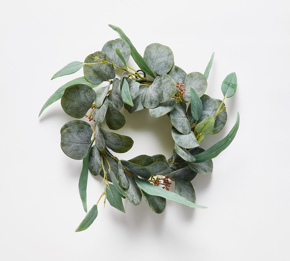 Faux Silver Dollar Eucalyptus Mini Wreath | Pottery Barn (US)