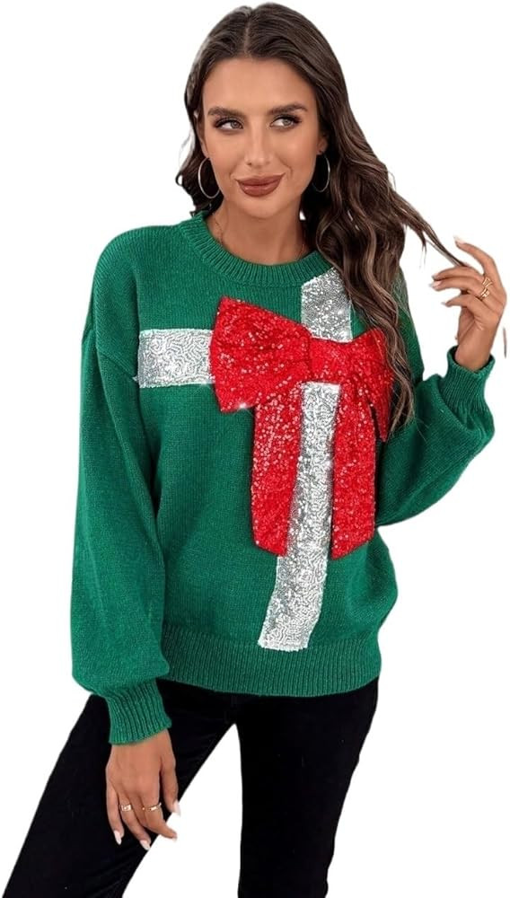 Womens Sweaters Long Sleeve Pullover & Sequin Elegant Sweater | Amazon (US)