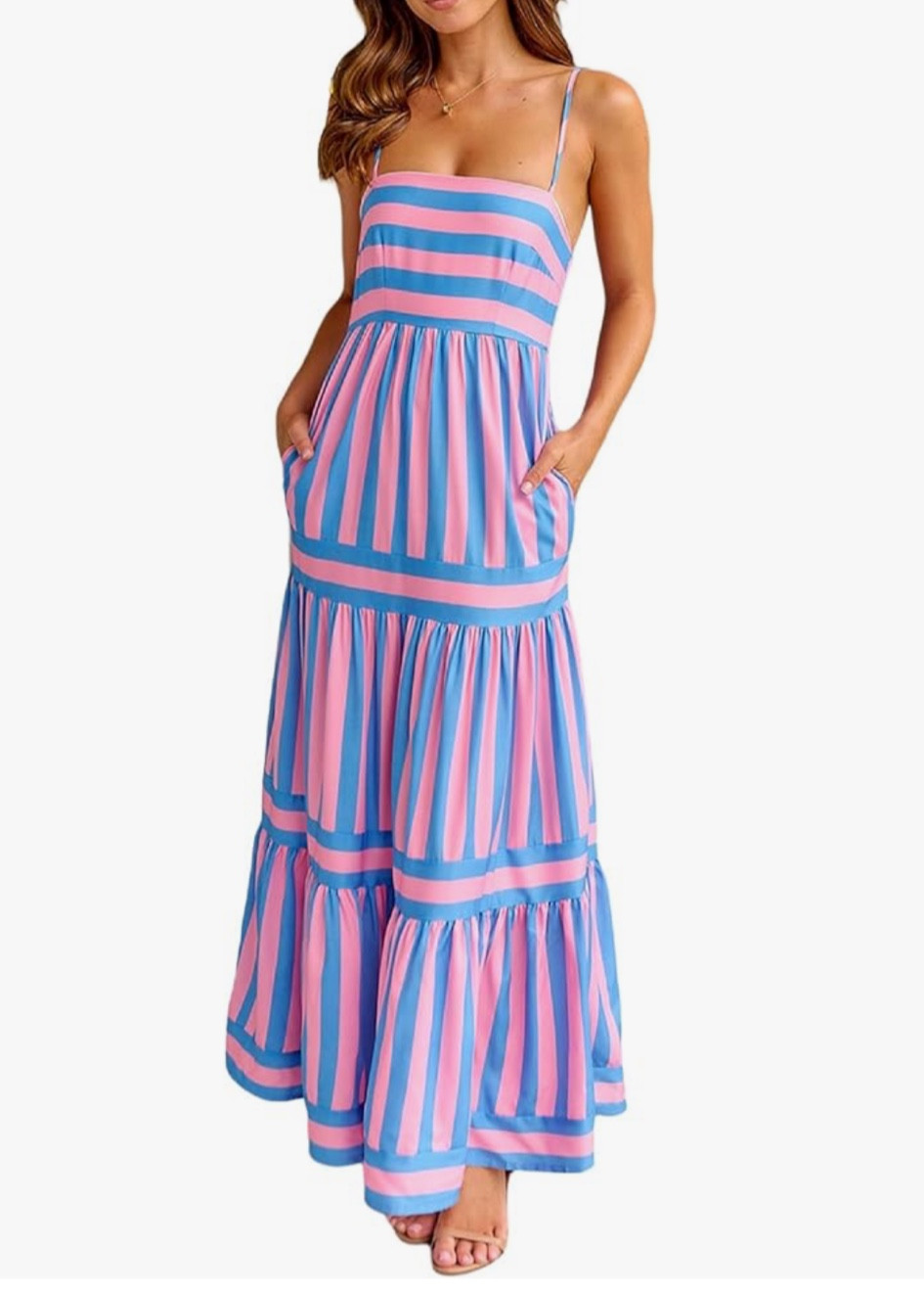 Maxi Pink Summer Dress Amazonn