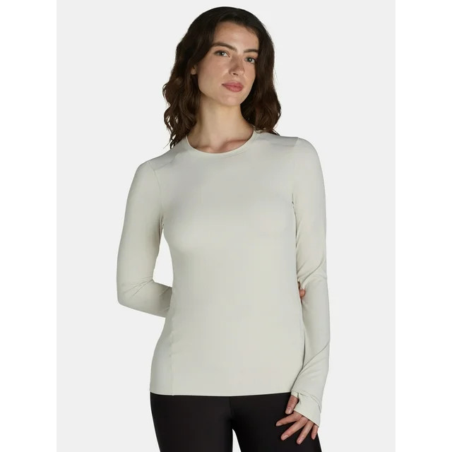 Avia Women's SoftSculpt Crewneck Tee with Long Sleeves, Sizes XS-XXXL | Walmart (US)