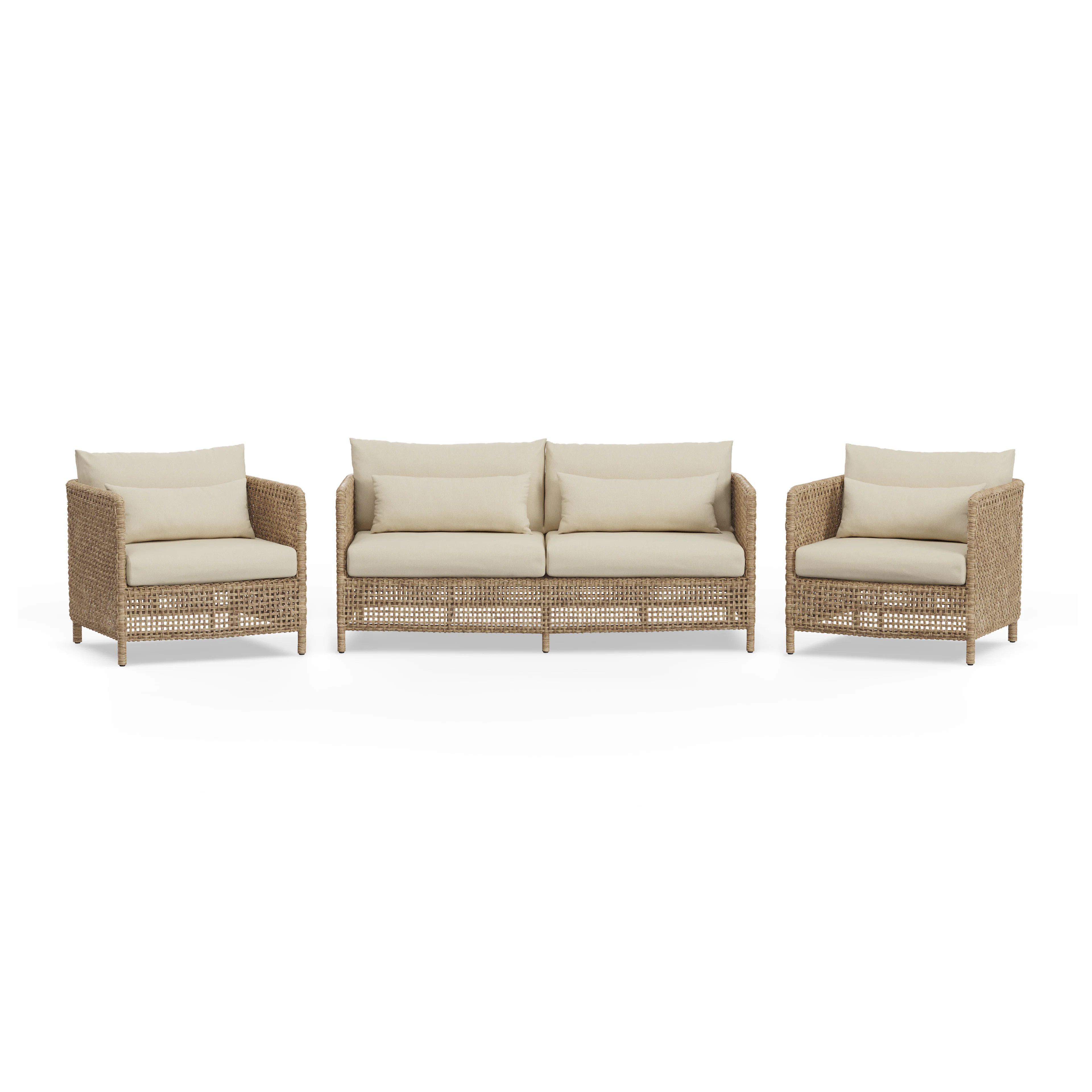 Robbi 67.25" Outdoor Loveseat Set - Dravite Ivory | Article