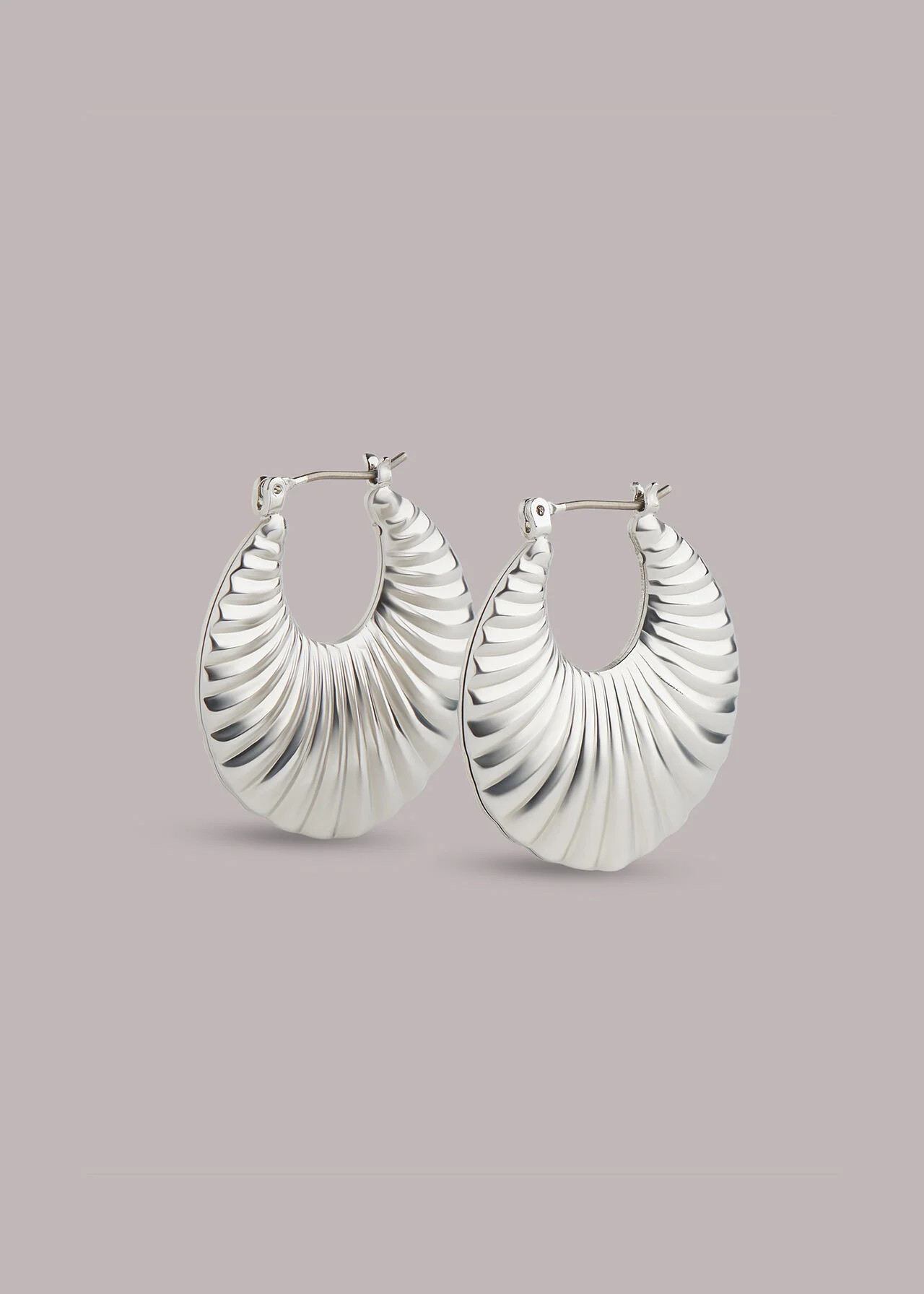 Flat Ribbed Hoop Earring | Whistles