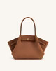 Hana Medium Faux Suede Tote Bag - Brown | JW PEI US