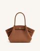 Hana Medium Faux Suede Tote Bag - Brown | JW PEI US