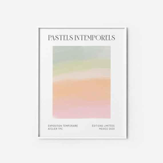 Pastel 1 PRINTABLE   Pastel blue pink Museum poster abstract | Etsy | Etsy (US)