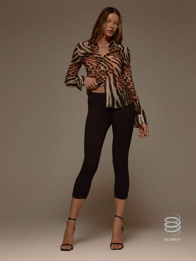 MUSERA Pantalón Capri De La Coordinación Slinky, Solo La Bottom, Para Ocasiones Como San Valentín, Sexy, Lindo, Fiesta, Noche Romántica, Vacaciones | SHEIN