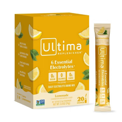 Ultima Replenisher Daily Hydration Electrolyte Stick Packs - Lemonade: Powdered Mix for Hydration - 20 Count | Target