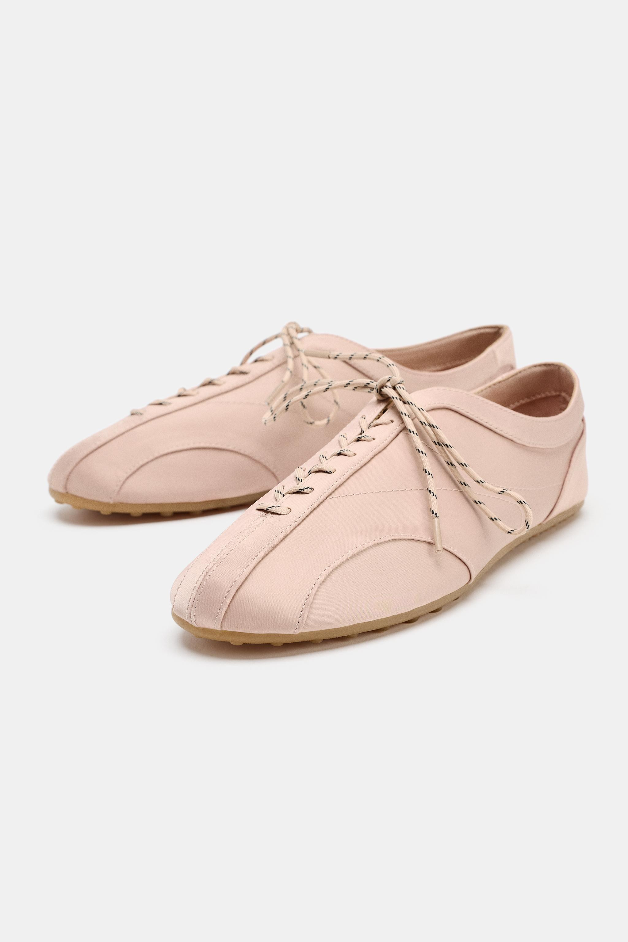 LACED SPORTY BALLET FLATS | Zara US