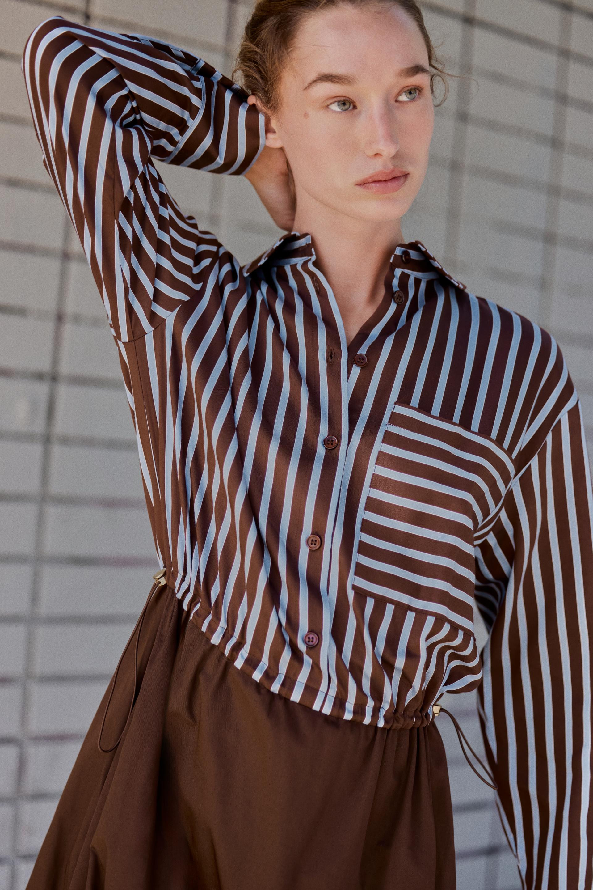 COMBINED MIDI SHIRT DRESS | Zara US