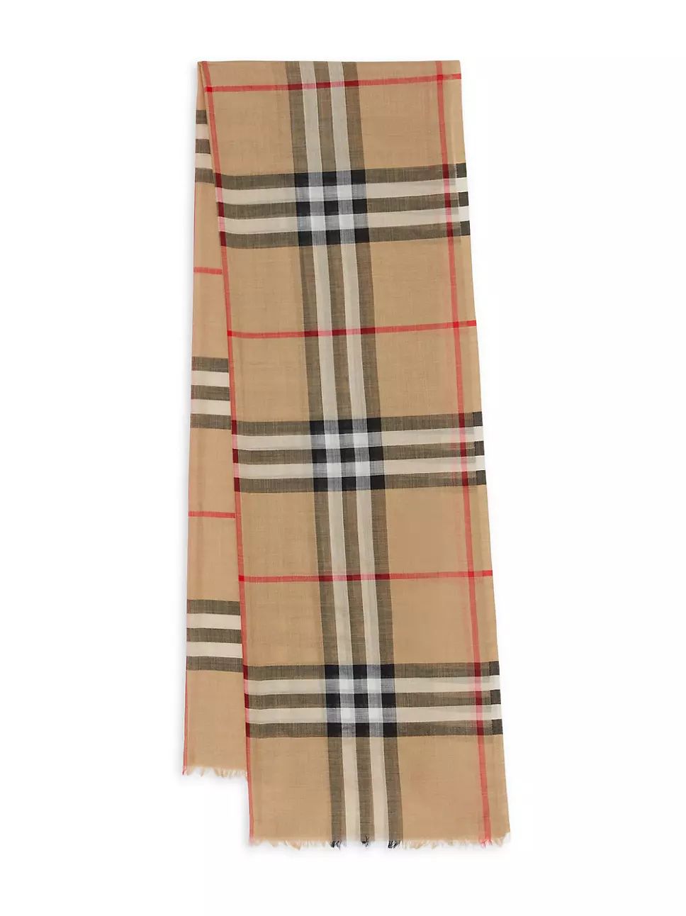 Burberry Check Gauze Wool-Blend Scarf | Saks Fifth Avenue