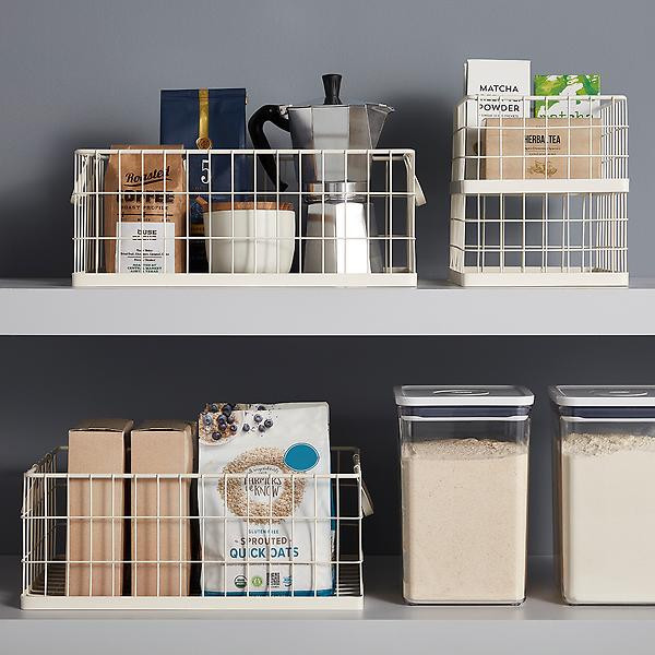 Small Stacking Wire Basket Black | The Container Store