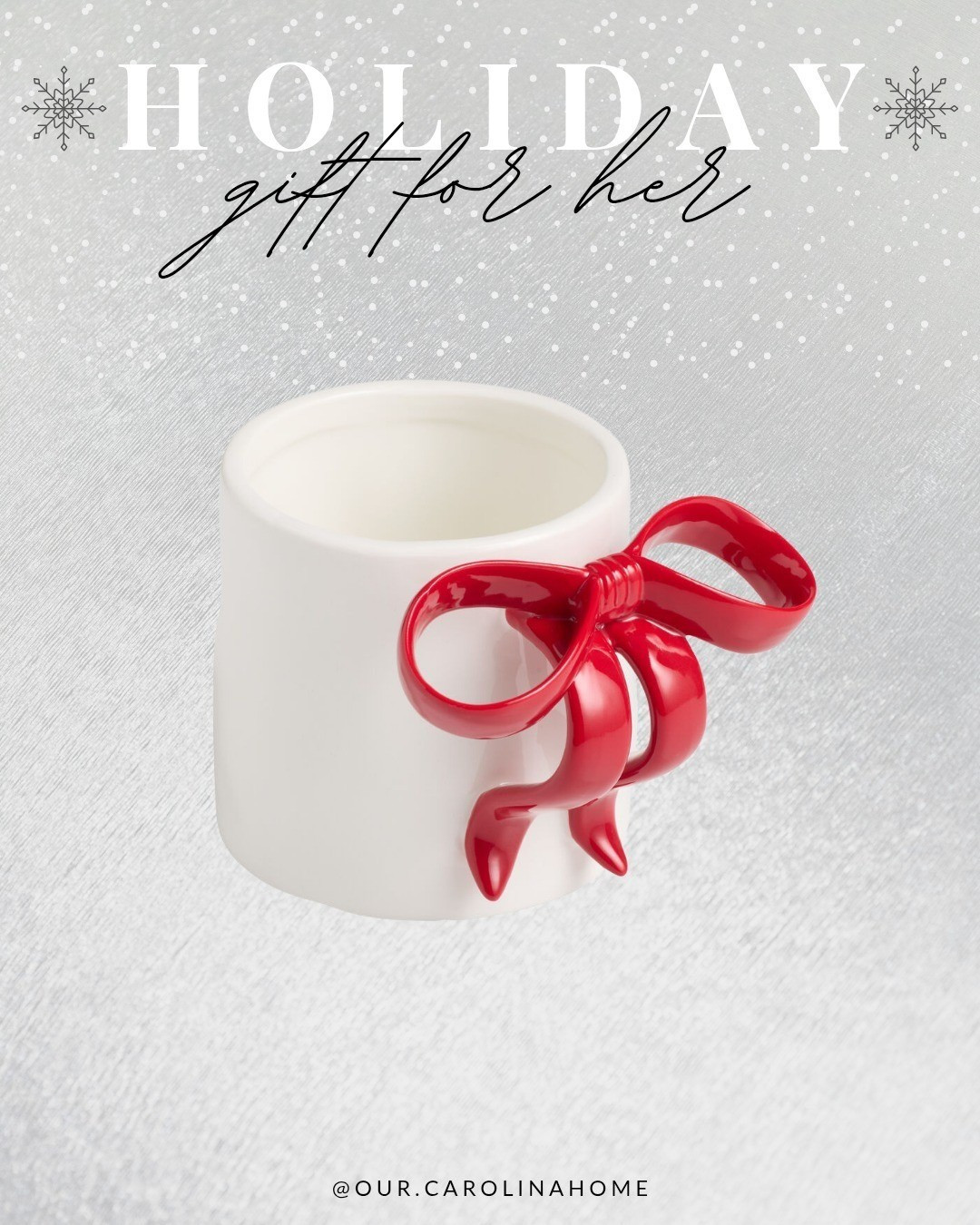 The cutest White and Red Ceramic Mug with Bow Handle. Great for the holidays or Christmas gift for her.

#LTKGiftGuide #LTKHoliday #LTKSeasonal