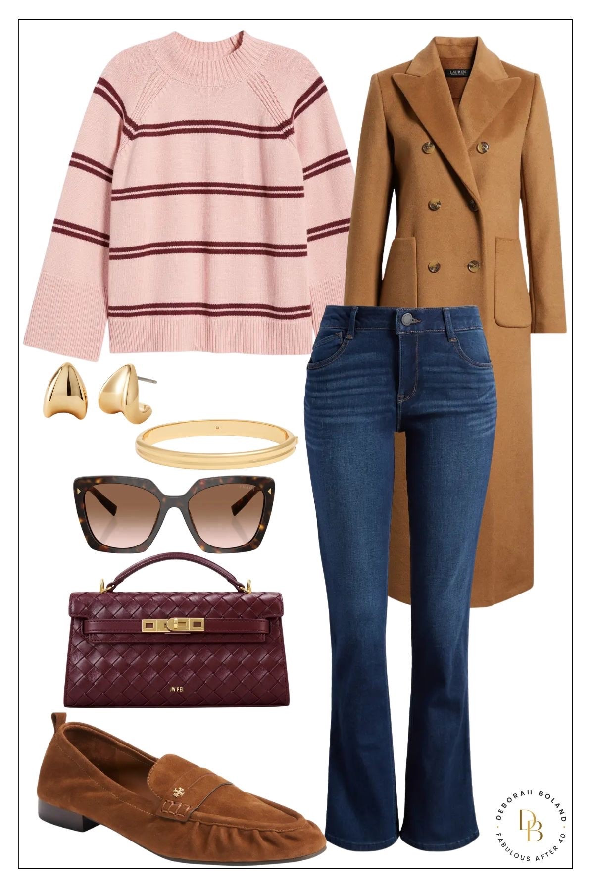I’m loving this pretty mix of pink and burgundy for fall! 💕 The striped bell-sleeve sweater adds a fun, feminine touch, while the longline coat, jeans, and loafers keep the whole look classic and easy.

I especially love how a little color can make a simple jeans-and-sweater outfit feel so much more pulled together. It’s comfortable, polished, and has just enough personality to make it interesting. 🍂

#LTKSeasonal #LTKOver40 #LTKootd