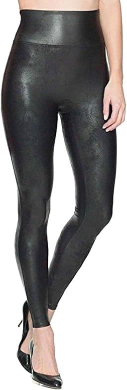 SPANX Women's Faux Leather Leggings 2437, Black, Medium | Amazon (US)
