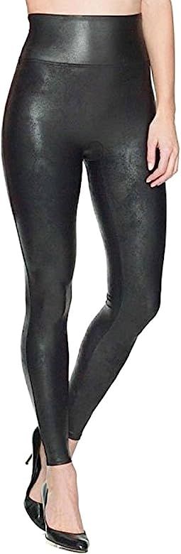 SPANX Women's Faux Leather Leggings 2437, Black, Medium | Amazon (US)