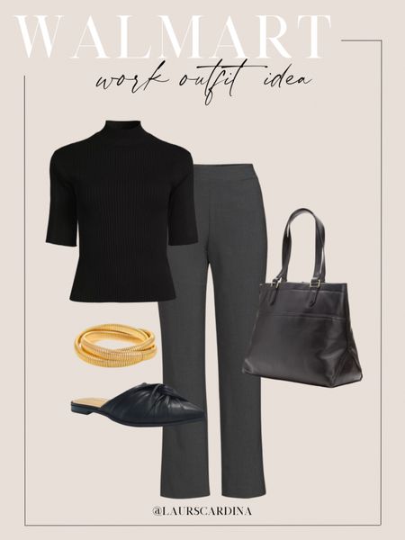 This work outfit idea includes a black turtleneck tee with gray pants, black slide flats, a large black tote bag, and a gold layered bracelet. 

This bra is my favorite and I did a large! So soft and comfortable as an everyday bra 

Ootd, fall fashion, fall style, workwear, teacher outfit 

#LTKfindsunder50 #LTKshoecrush #LTKstyletip