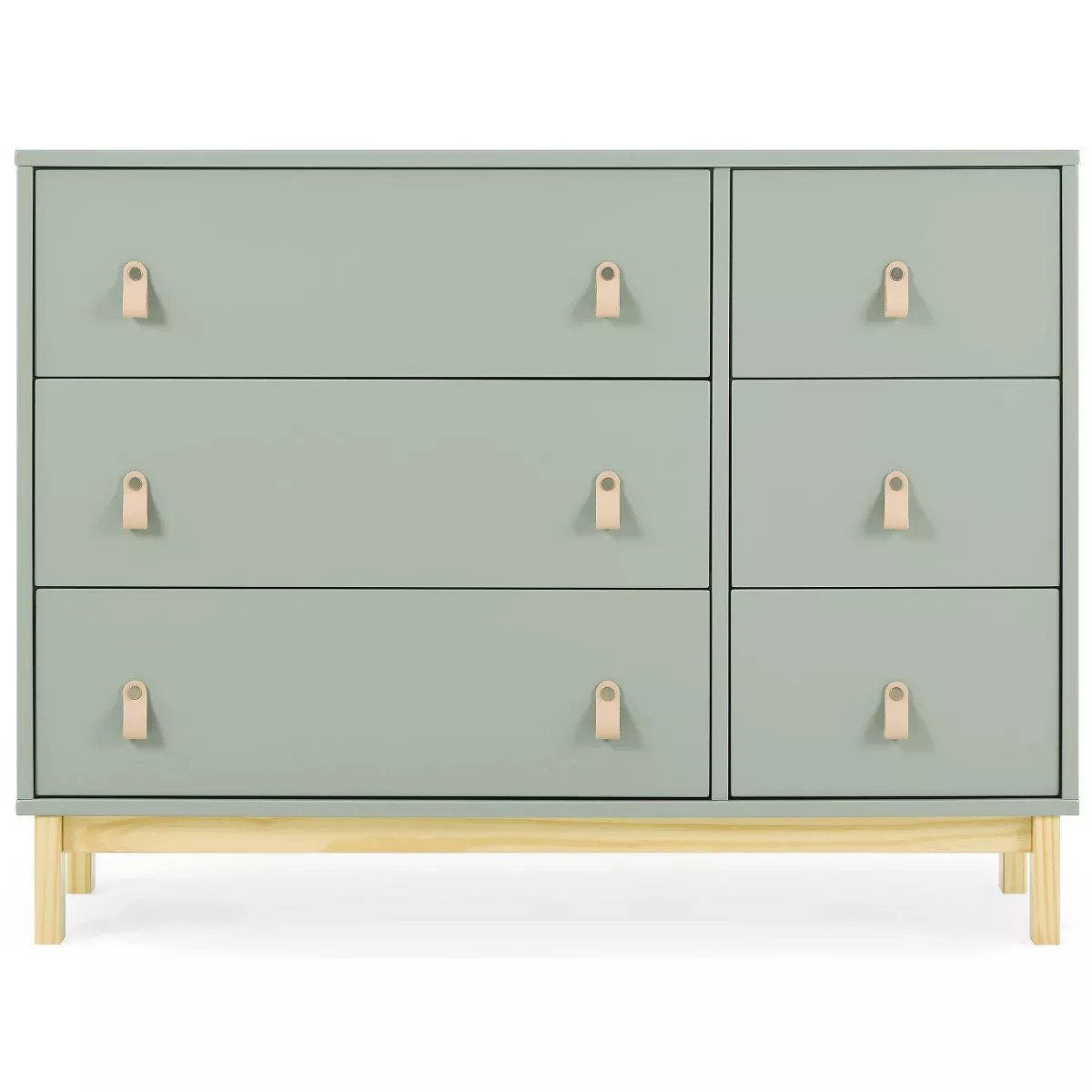babyGap by Delta Children Legacy 6 Drawer Dresser with Leather Pulls & Interlocking Drawer - Sage... | Target