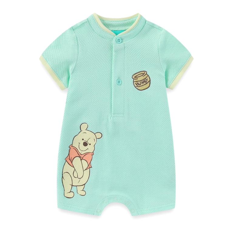 Disney Winnie the Pooh Honeycomb Henley Romper (Baby Boys), 2 Piece Set, Sizes 3M-9M | Walmart (US)