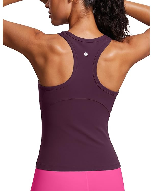 CRZ YOGA Butterluxe Womens Racerback Workout Tank Tops High Neck Sleeveless Camisole Athletic Gym... | Amazon (US)