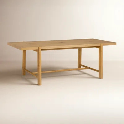 Brennan 6-Seater Natural Solid Oak Wood Rectangle Dining Table | Wayfair North America