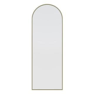 Glass Warehouse 24 in. x 67 in. Arch Leaner Dressing Stainless Steel Framed Wall Mirror in Satin ... | The Home Depot
