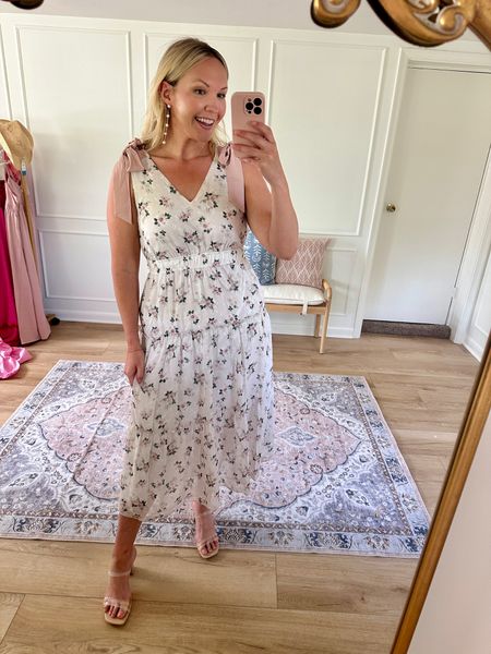 Love this dress for a more elevated look! Perfect for any fancy spring or summer occasion! It’s fully lined, has a stretchy waist, and now details. Runs TTS , I’m wearing a med. graduation dress, wedding guest dress 

#LTKwedding #LTKmidsize #LTKstyletip