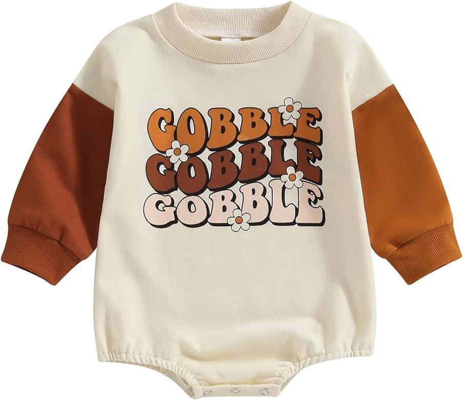 KOSUSANILL Baby Girl Boy Oversized Sweatshirt Romper Newborn Infant Long Sleeve Onesie Sweater Va... | Amazon (US)