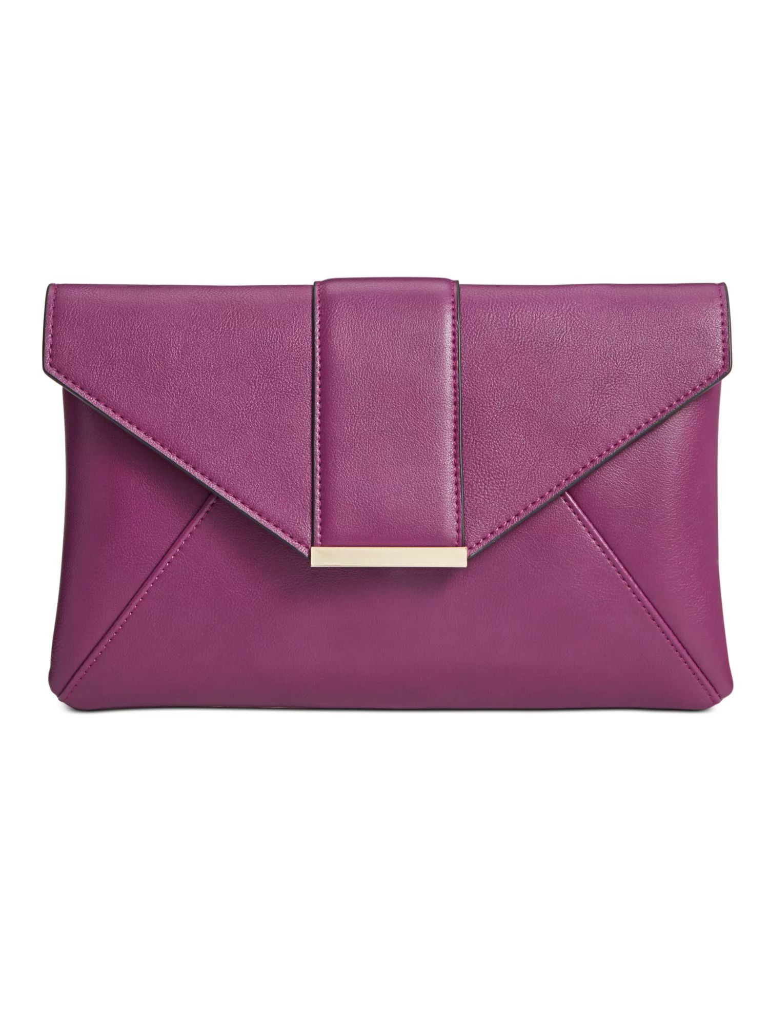 INC Women's Purple Faux Leather Chain Strap Clutch Handbag Purse - Walmart.com | Walmart (US)