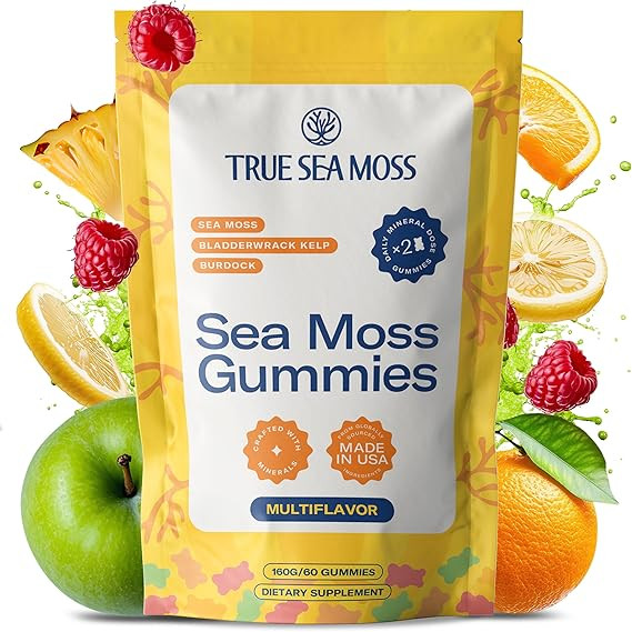 TrueSeaMoss Sea Moss Gummies with Bladderwrack & Burdock Root – Vegan Formula for Adults & Kids... | Amazon (US)