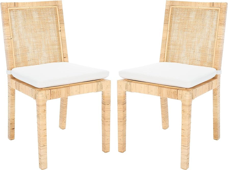 SAFAVIEH Home Collection Tojo Coastal Cane Cushion Living Room Accent Dining Chair (Fully Assembl... | Amazon (US)