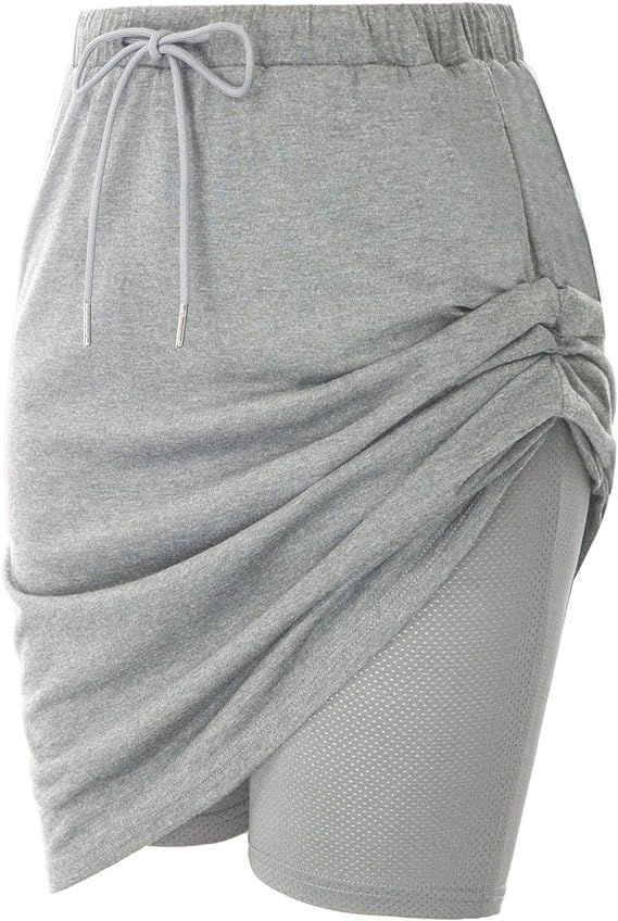 JACK SMITH Women's Stretchy Knee Length Skirt Athletic Skort Drawstring Waist with Pockets | Amazon (US)