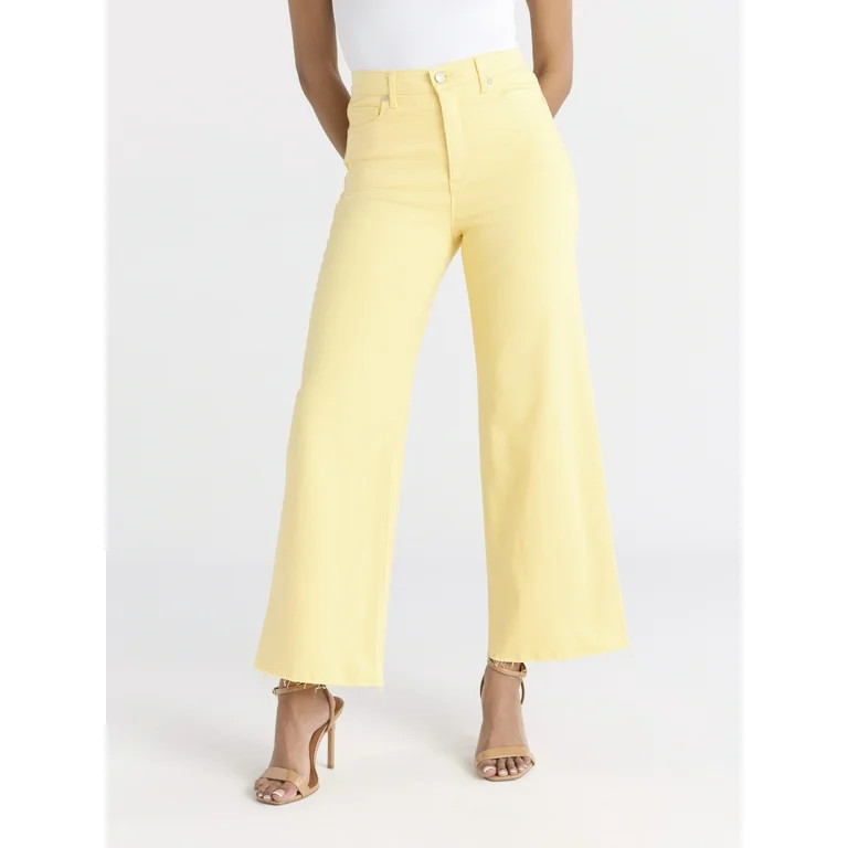 Sofia by Sofia Vergara Women's and Women's Plus Margot Wide Crop Super High Rise Jeans, Sizes 0-2... | Walmart (US)