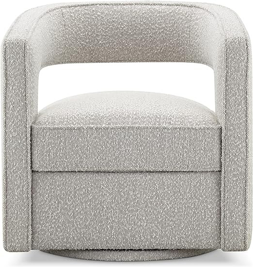 CHERS Ethan Swivel Accent Chair, Boucle Fabric White Upholstered Armchair for Living Room/Bedroom... | Amazon (US)