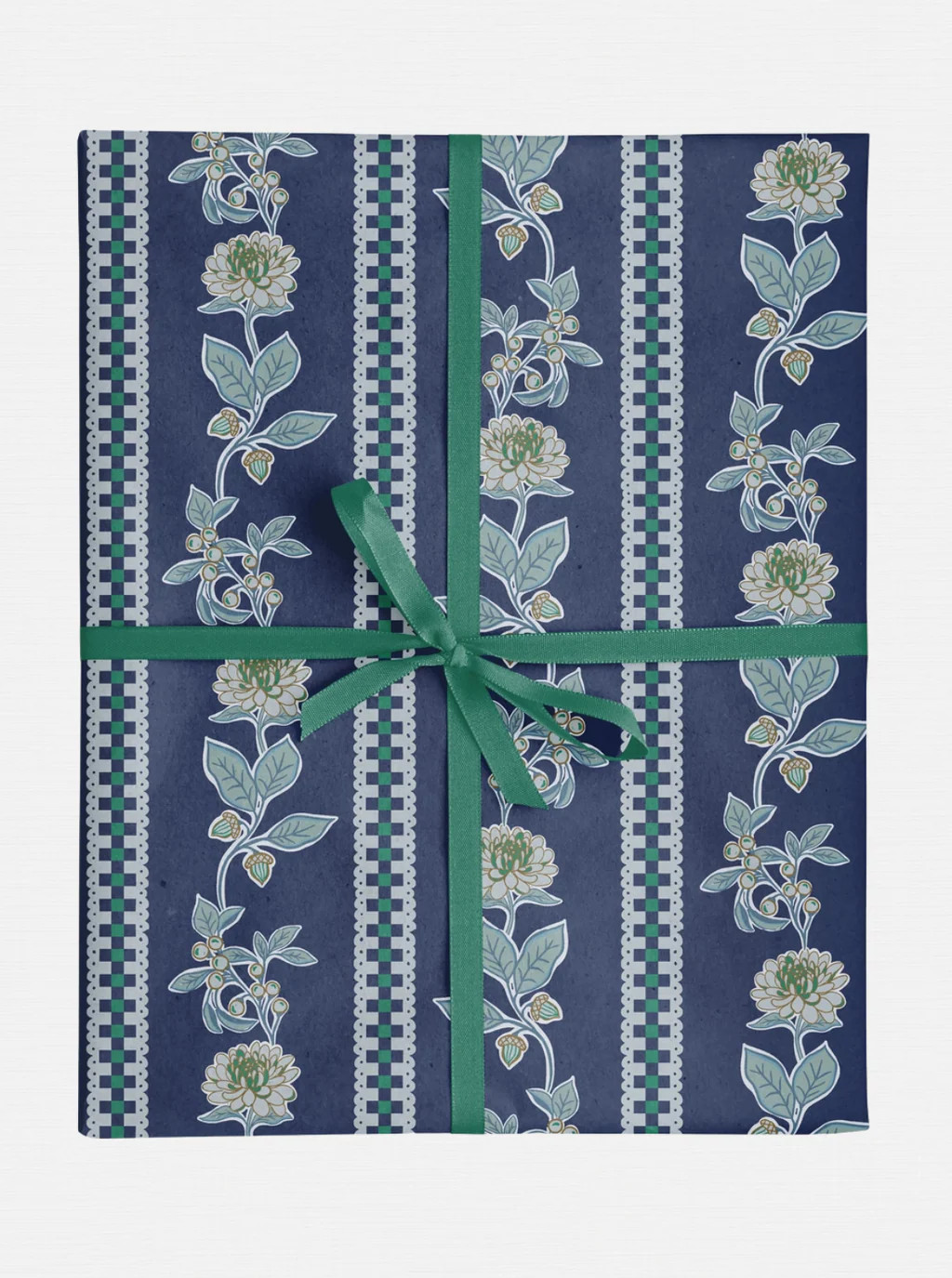 Floral Gingham Stripe Wrapping Paper | House of Jade Home