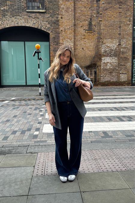 Double denim for my spring outfit inspo 🌟
H&M blazer size M
H&M denim shirt XL
Skims white Tshirt XL
Tan bag - Polène cyme large
Biden wide leg trousers W32
Adidas Sambas UK 7
Stories cat eye sunglasses 

#LTKmidsize #LTKeurope #LTKstyletip