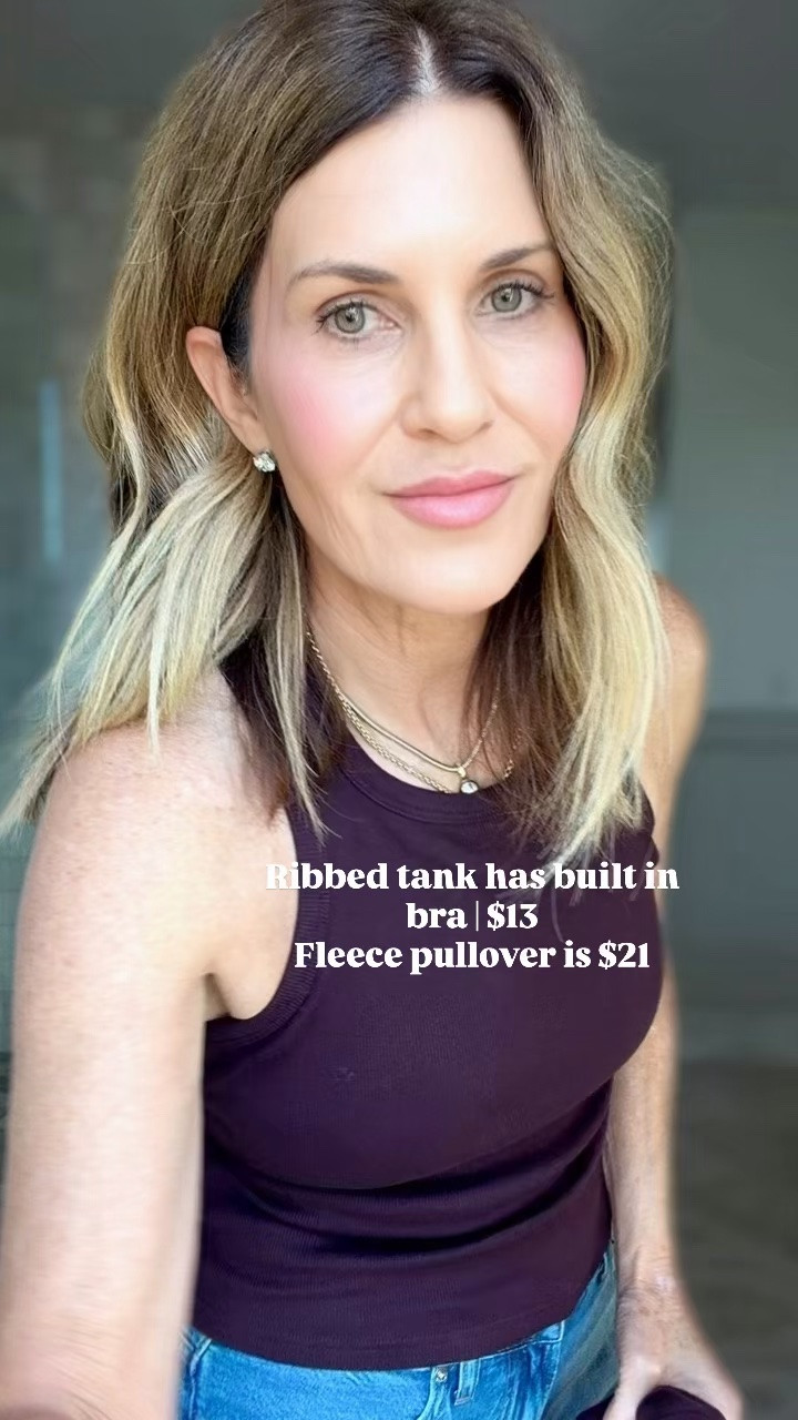 Wearing a size small in each