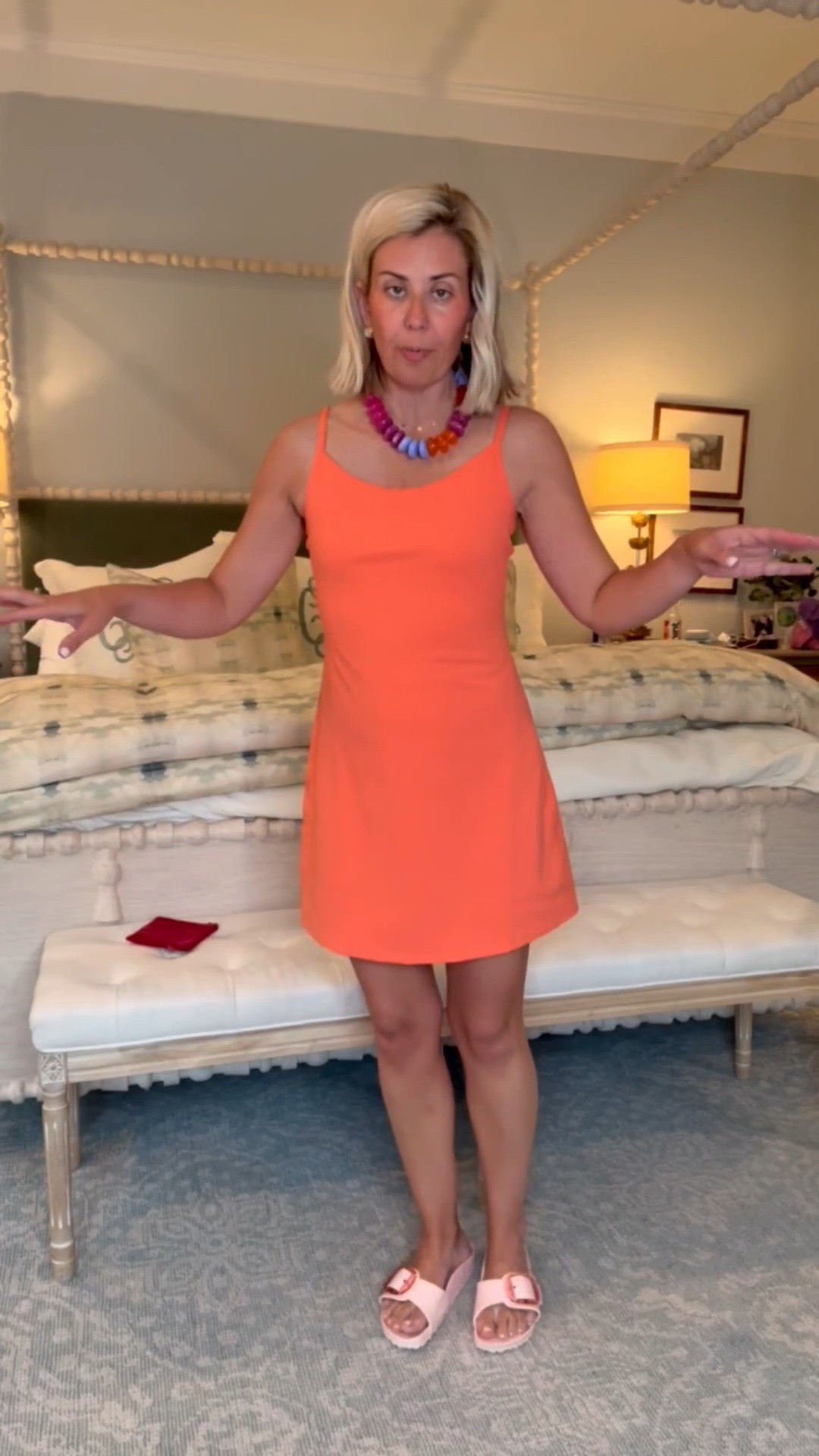 I showed you this dress last week in black in size small and I love it! This is a size XS and I think I like this fit better….so size down if between. 
Dress - xs 
Sandal - 8
￼

#LTKdayinmylife #LTKootd #LTKmomlife
