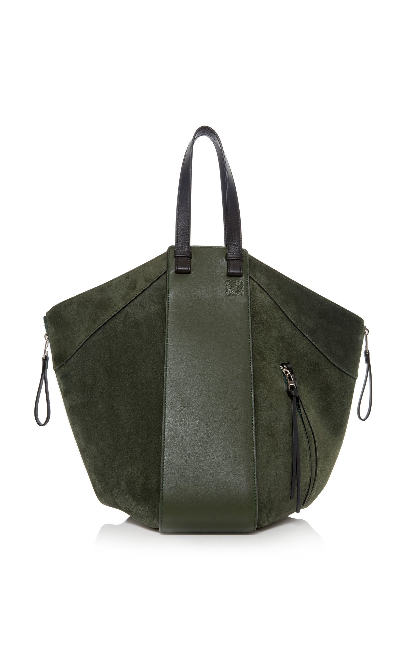 Loewe Hammock Leather-Trimmed Suede Tote | Moda Operandi (Global)