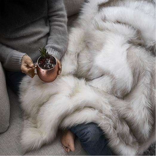 Faux Fur Brushed Tips Throw | West Elm (US)